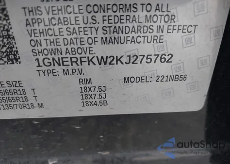 2019 Chevrolet Traverse Ls z USA, uszkodzony, nr VIN 1GNERFKW2KJ275762